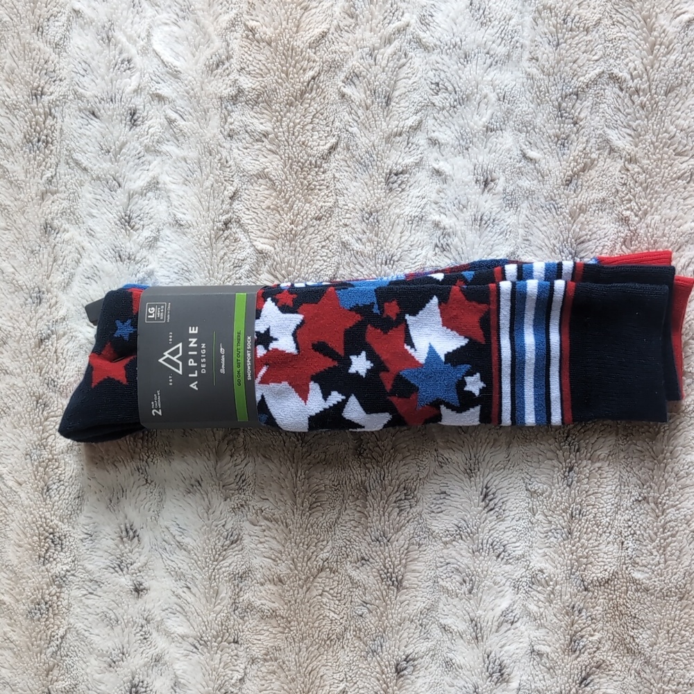 Alpine Design Stars & Stripes Snow Sport Socks – 2 pack